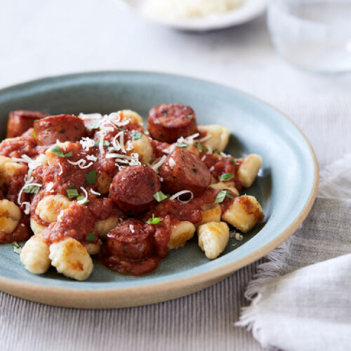 Italian Sausage, Roasted Tomato and Eggplant Gnocchi